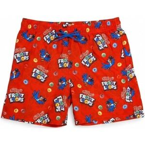 Kellogg's Froot Loops Men's XL Red Lined Swim Trunks Toucan Sam Cereal